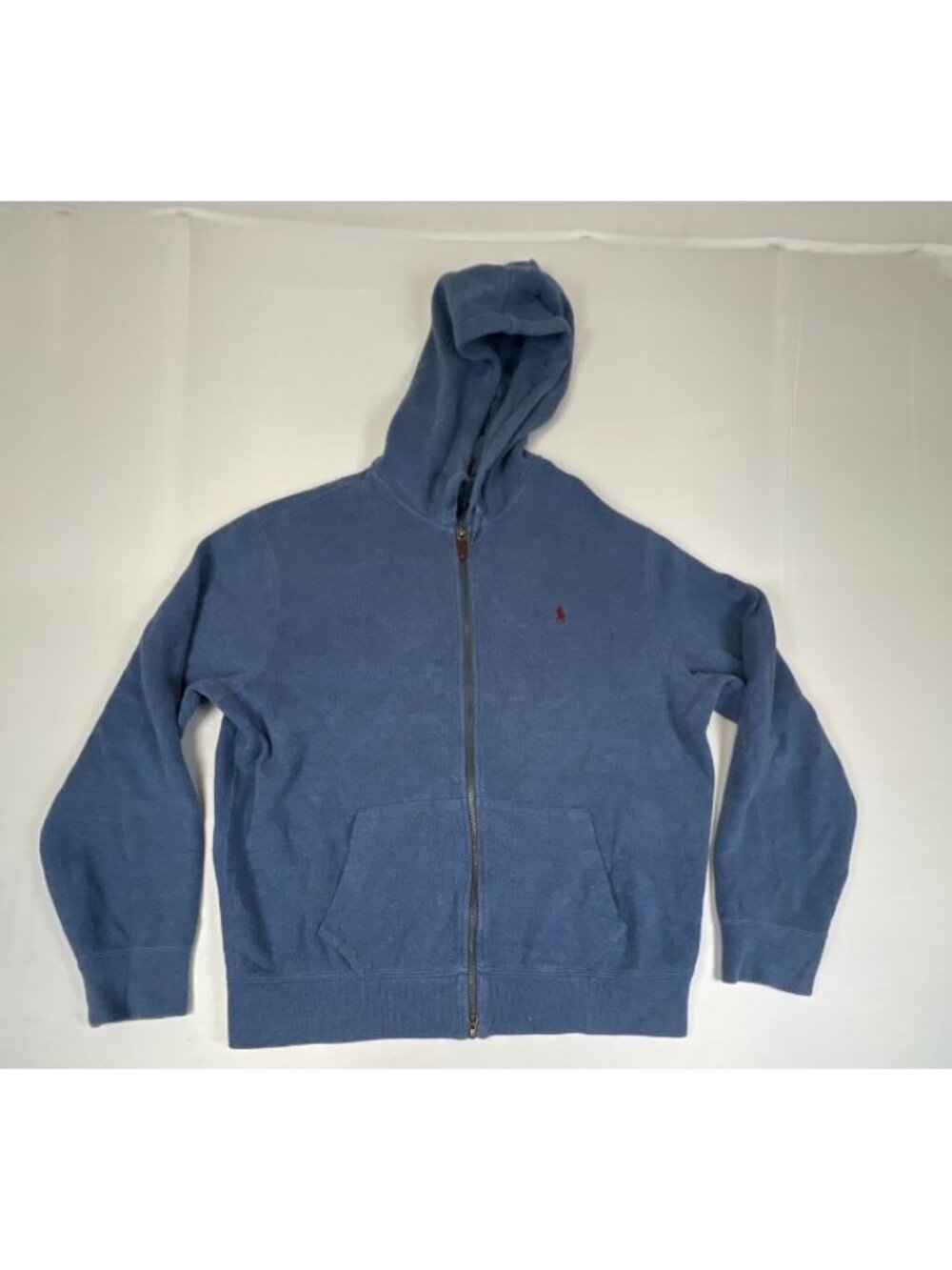 Polo by Ralph Lauren Men's XL Blue Full Zip Hooded Sweatshirt 100% Cotton